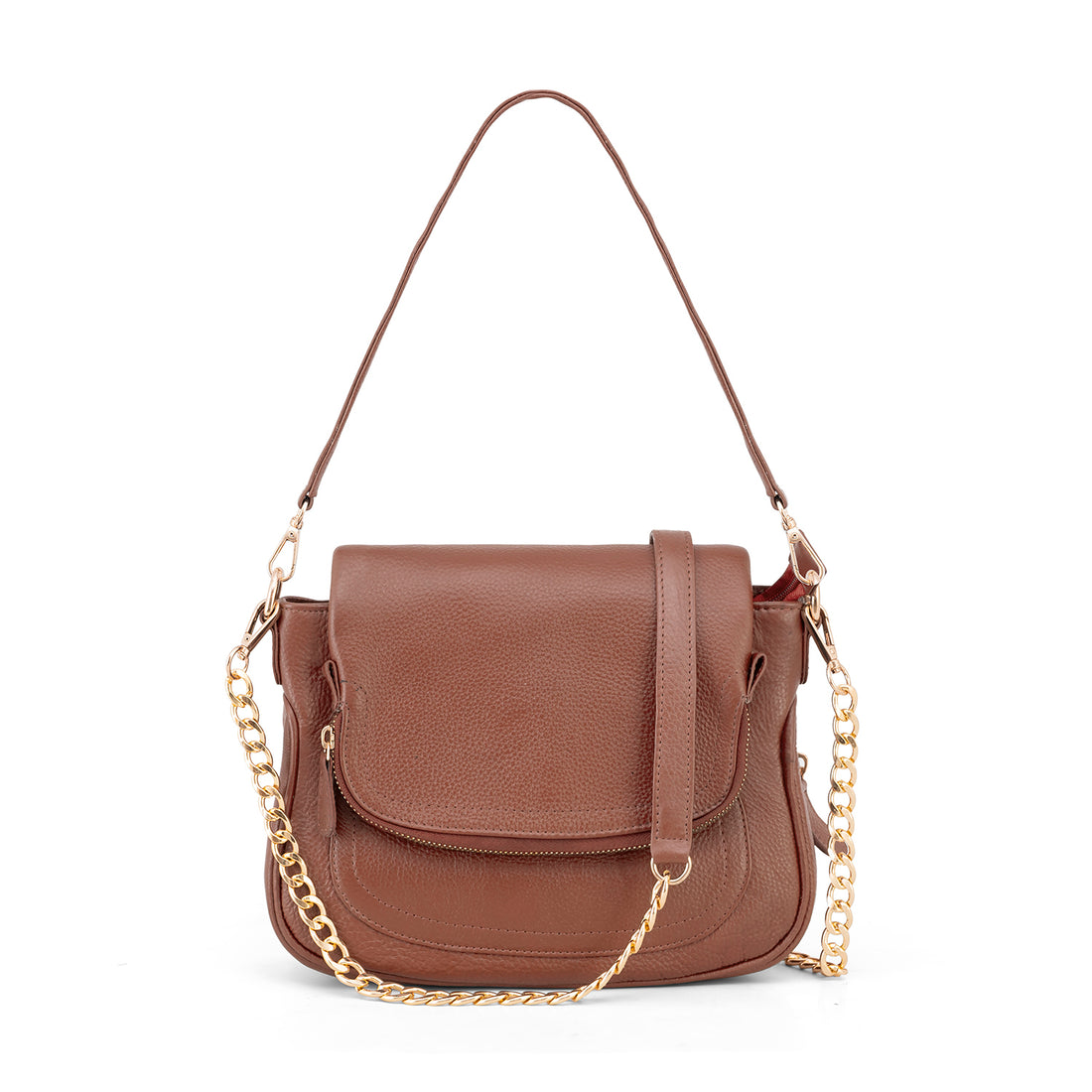 Goatter Women's Genuine Leather Sling Bag | Crossbody Purse with Chain Strap