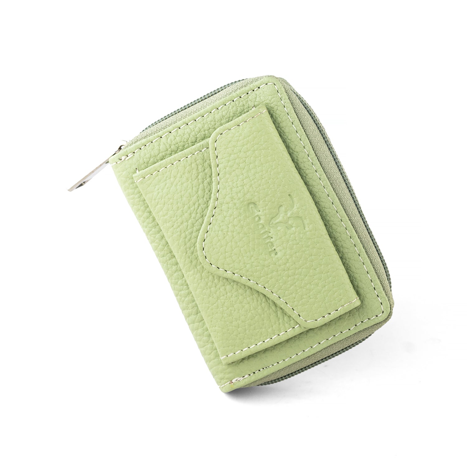 Goatter Genuine Leather Small Zip Around Card Wallet Purse for Women’s