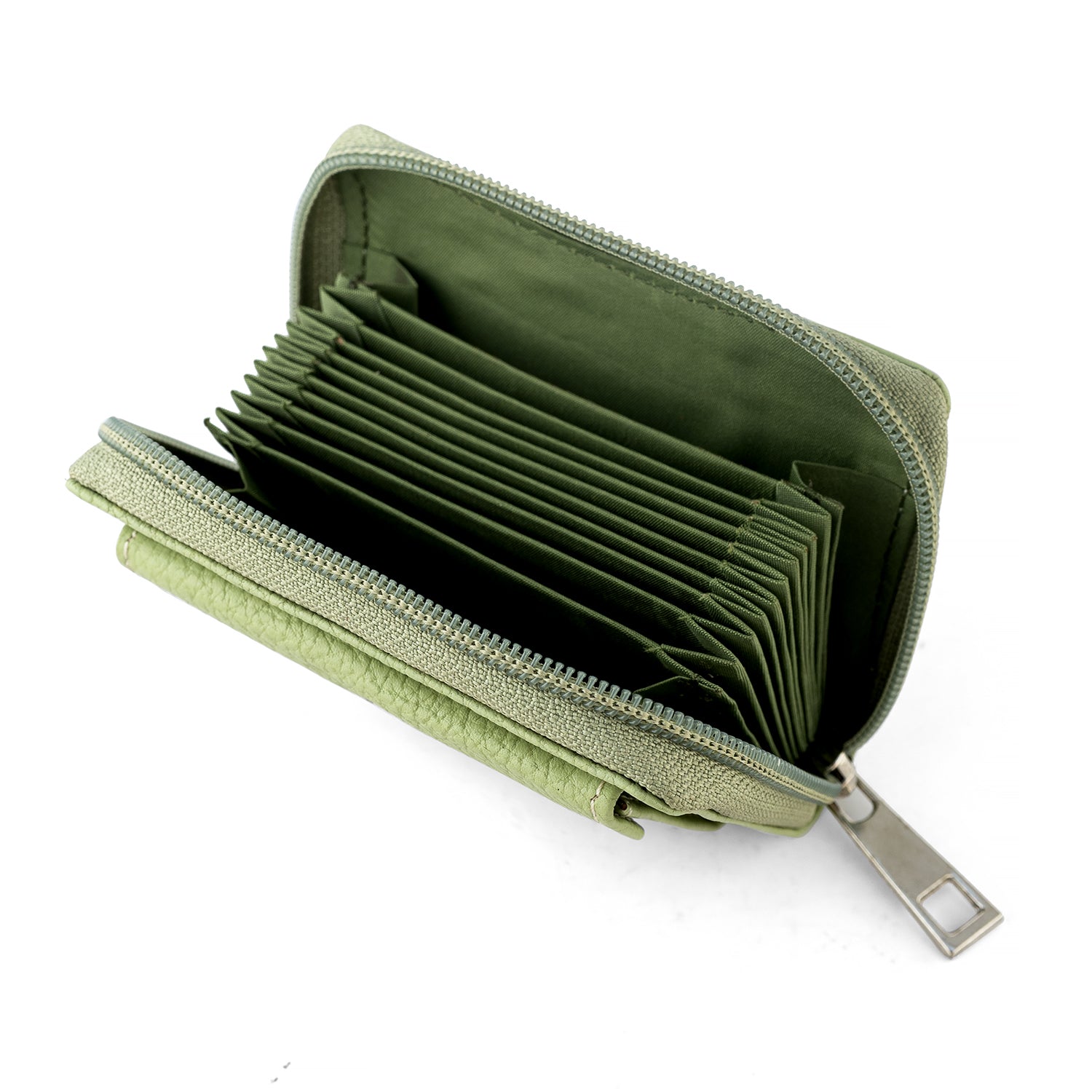 Goatter Genuine Leather Small Zip Around Card Wallet Purse for Women’s