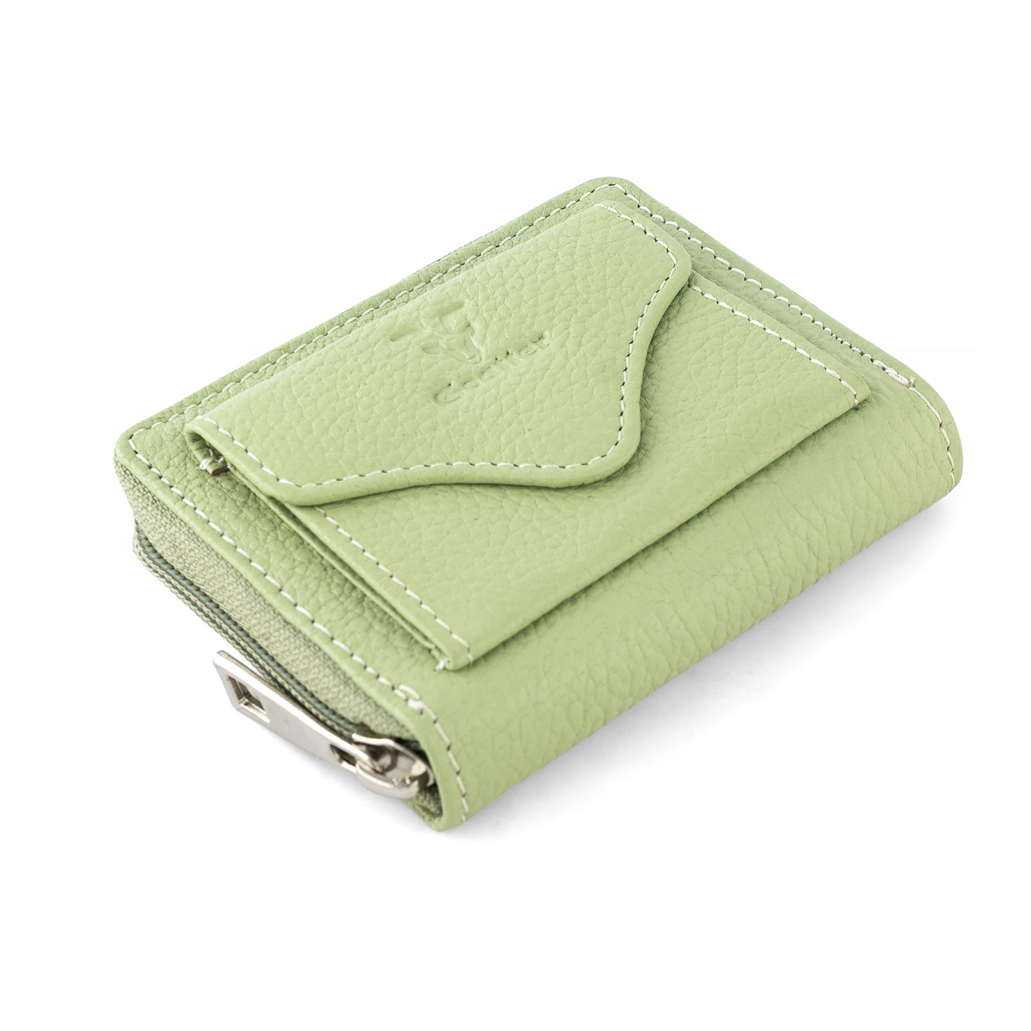 Goatter Genuine Leather Small Zip Around Card Wallet Purse for Women’s