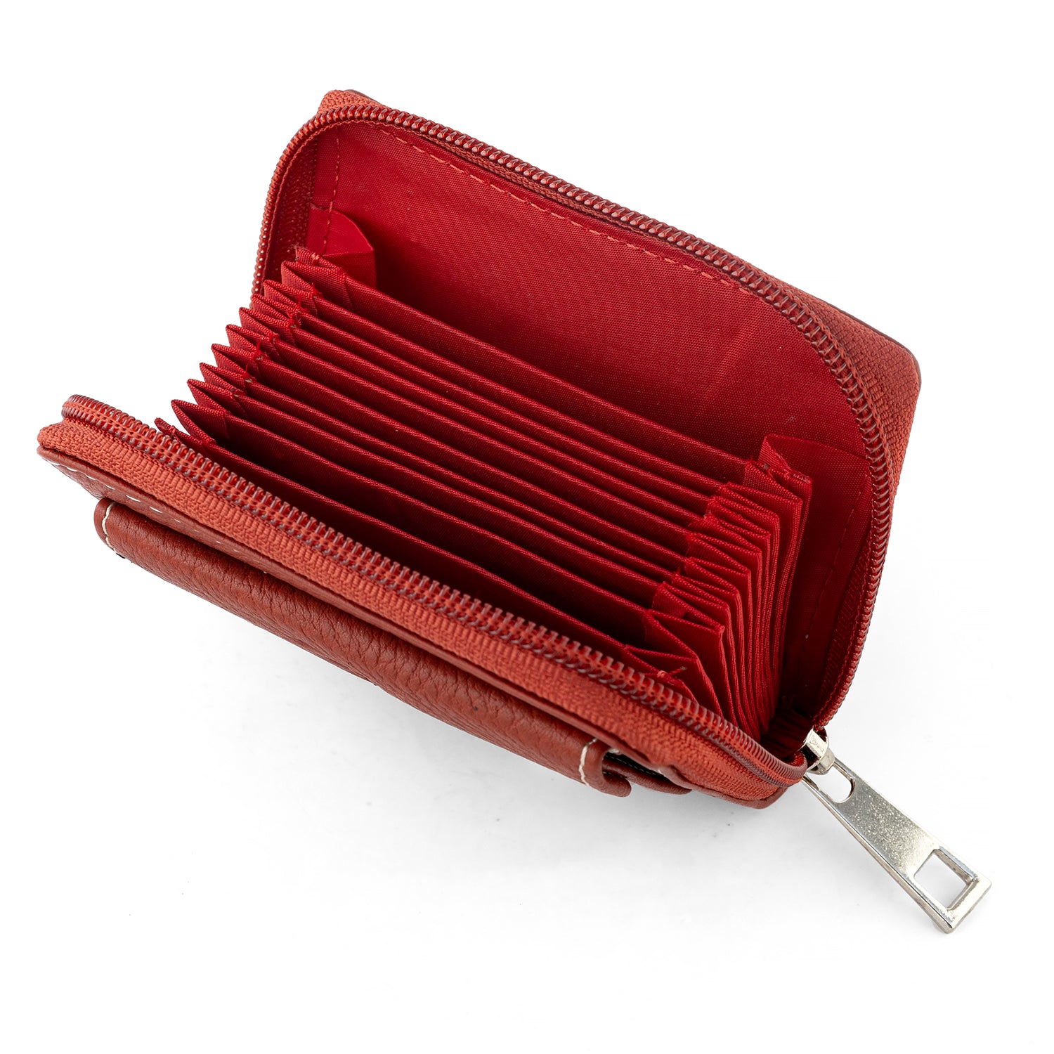 Goatter Genuine Leather Small Zip Around Card Wallet Purse for Women’s