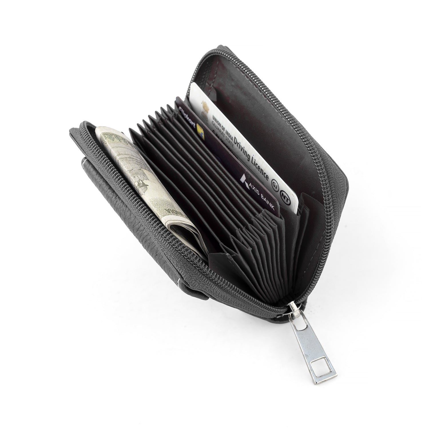 Goatter Genuine Leather Small Zip Around Card Wallet Purse for Women’s