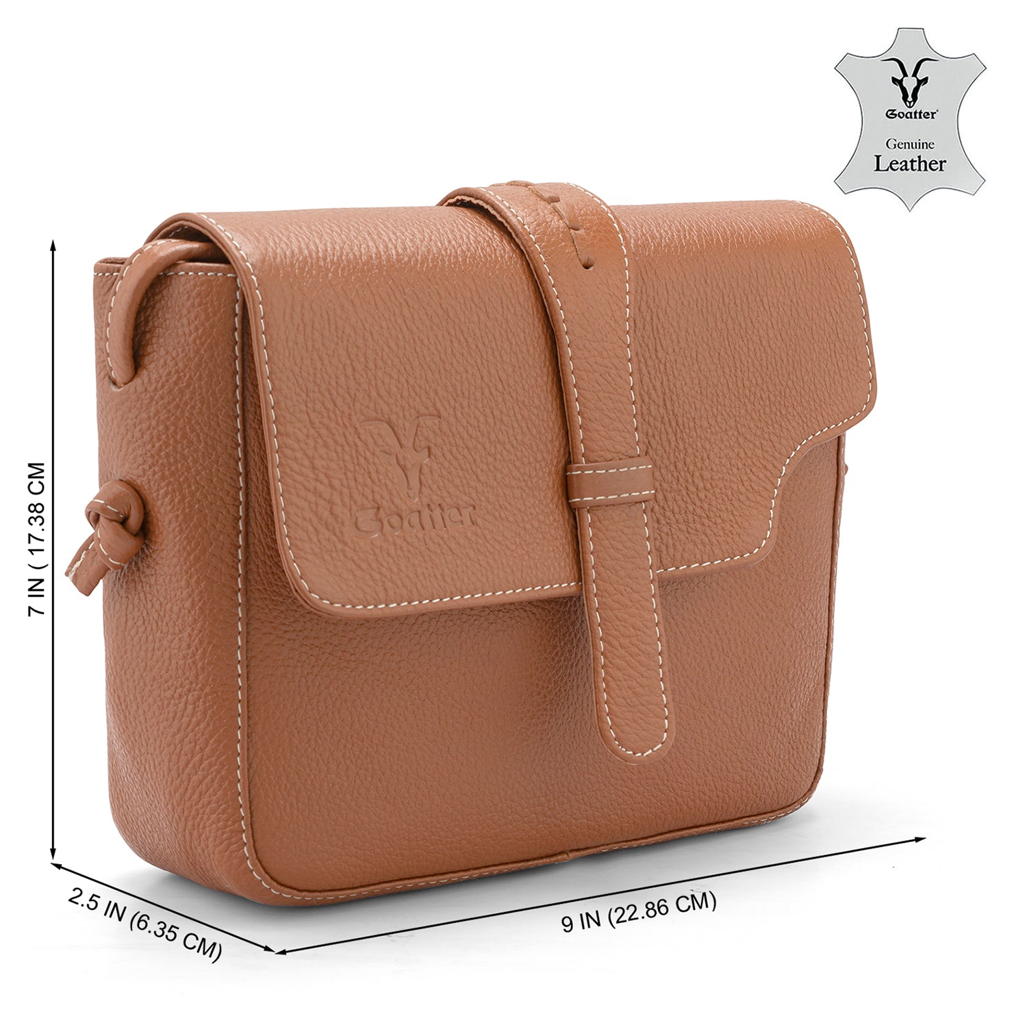 Goatter Genuine Leather Sling Cross-Body Bag For Girls And Women’s