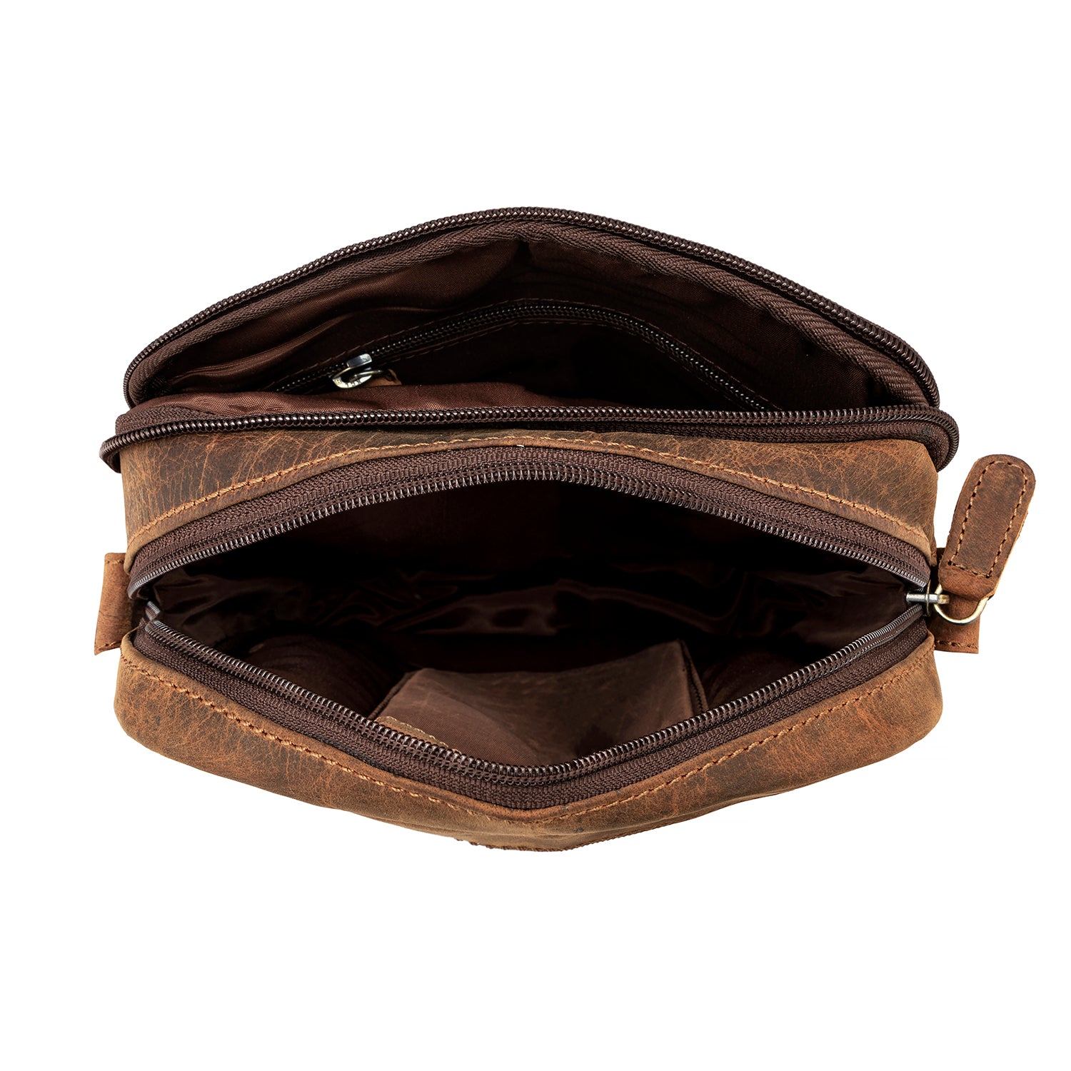 Goatter Genuine Leather Multi Pocket 9" Inch Messenger Sling Bag For Men