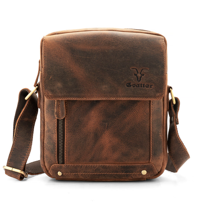 Goatter Genuine Leather Sling Messenger Bag For Men