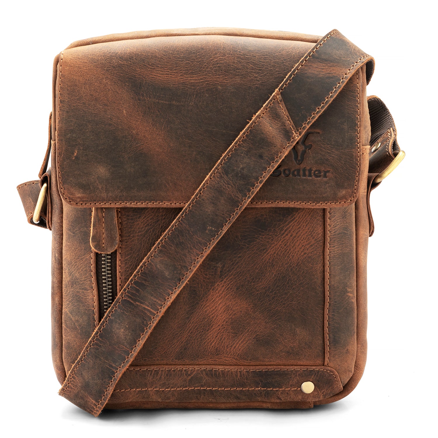 Goatter Genuine Leather Sling Messenger Bag For Men