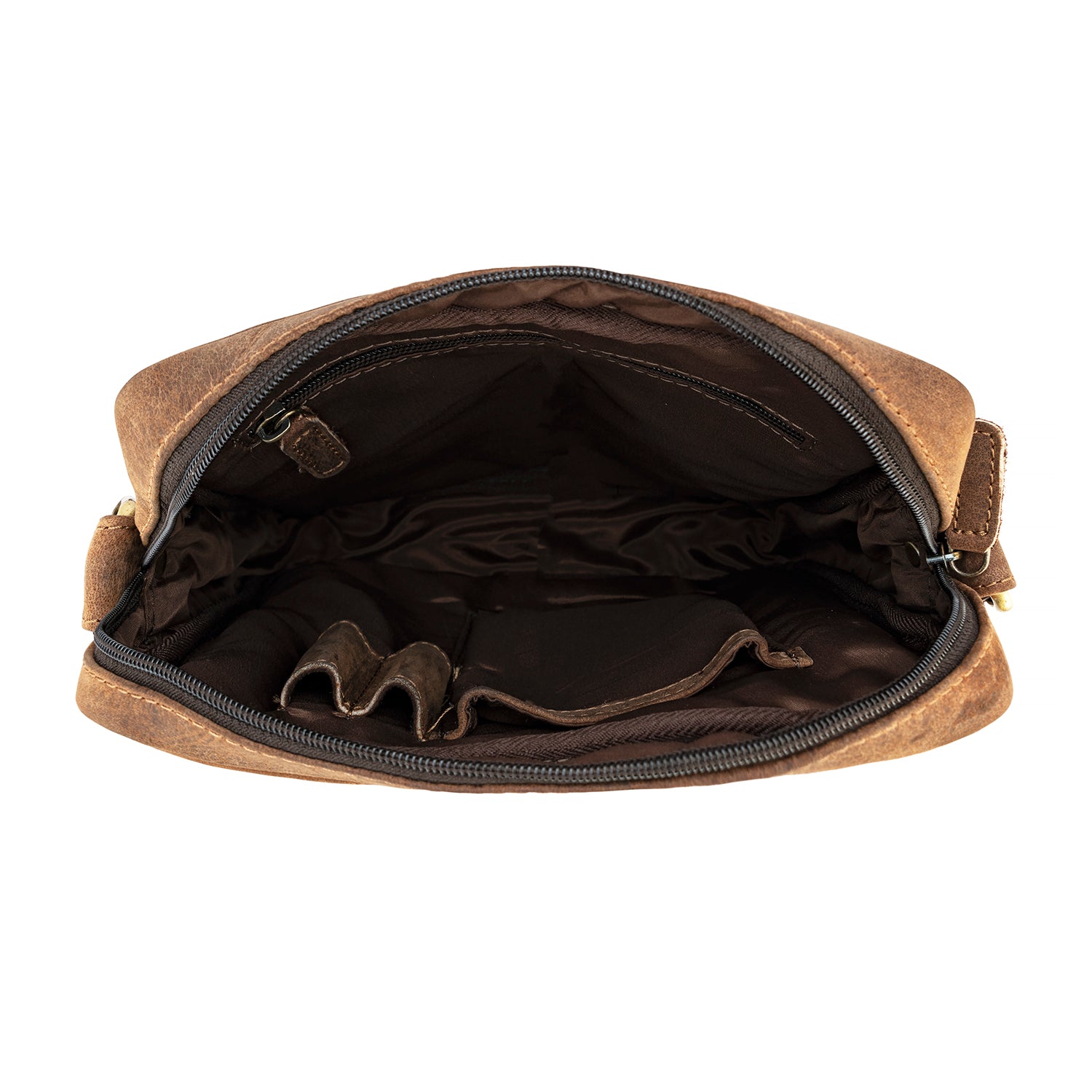 Goatter Genuine Leather Multi Pocket 10" Inch Messenger Sling Bag For Men