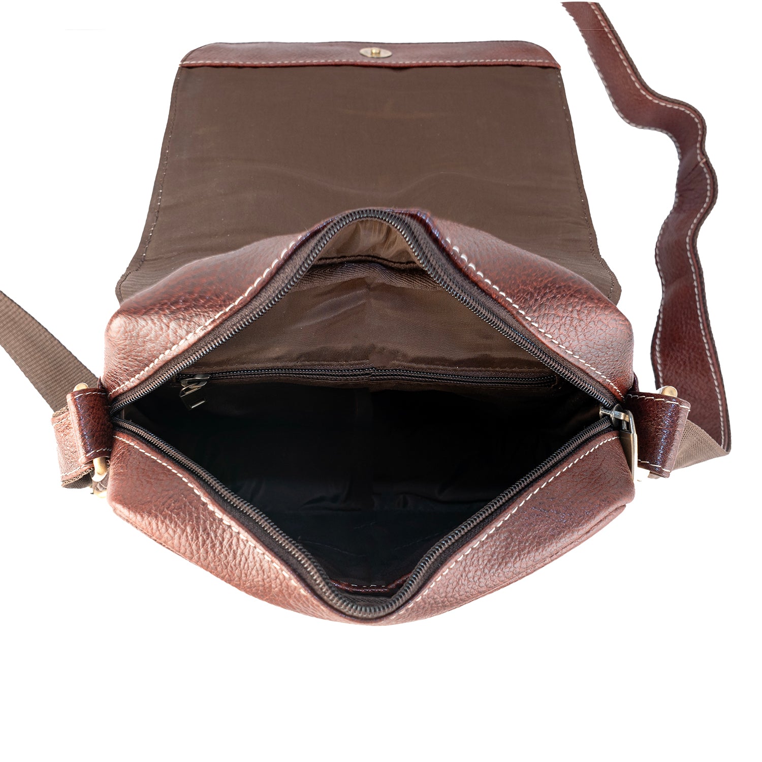 Goatter Genuine Leather Multi Pocket 10" Inch Messenger Sling Bag For Men