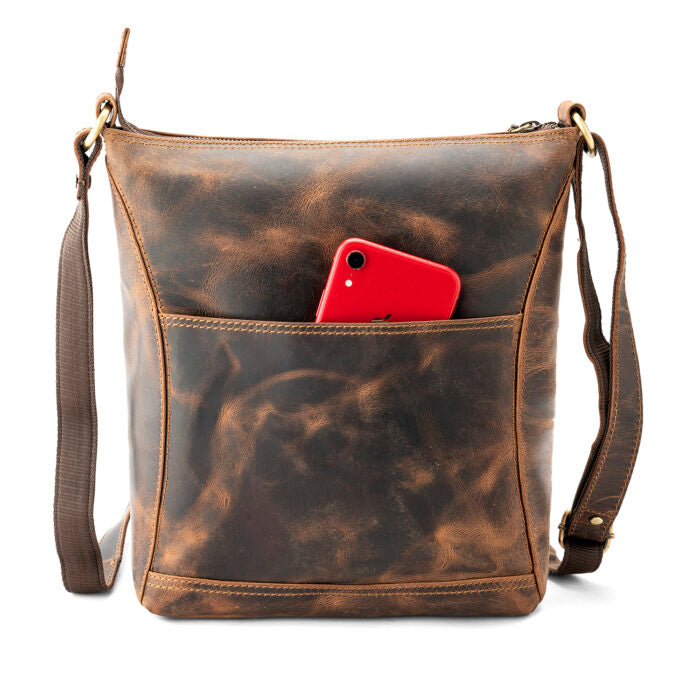 Goatter Hunter Leather 11″ Inch Sling Cross-Body Bag/Shoulder Bag for Girls And Women