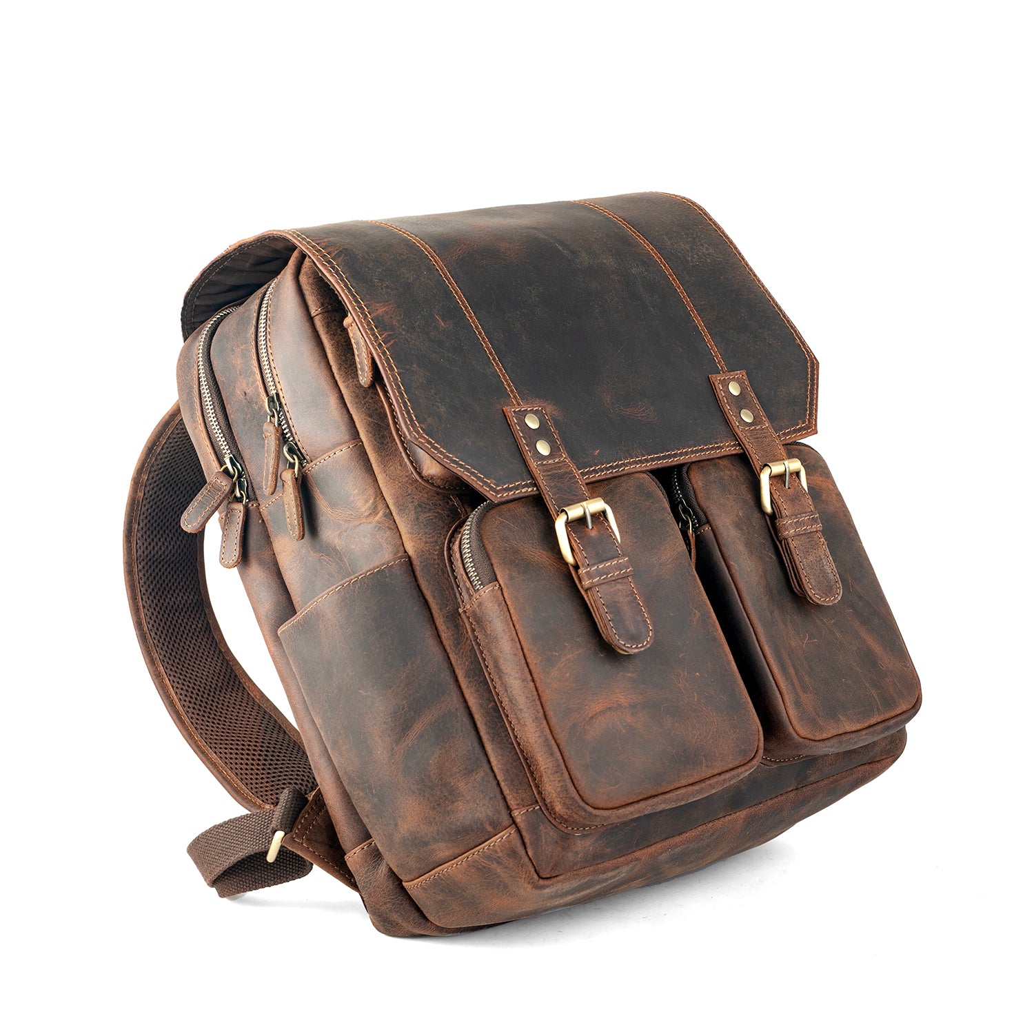 Goatter Hunter Leather Multifunctional 16" Inch Backpack For Men