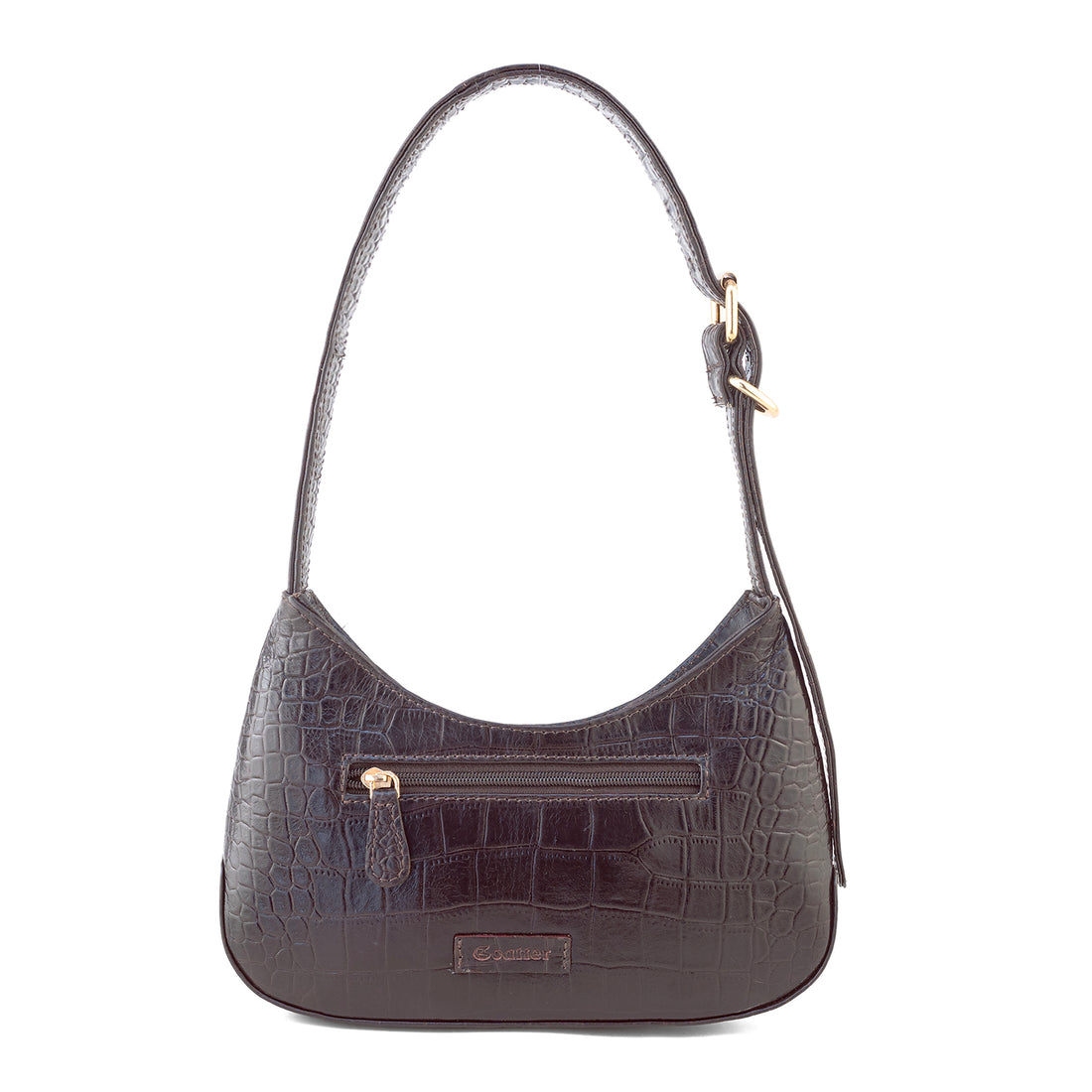 Goatter Genuine Leather  Croco Texture Handbag for Women | Elegant Shoulder Purse with Adjustable Handle