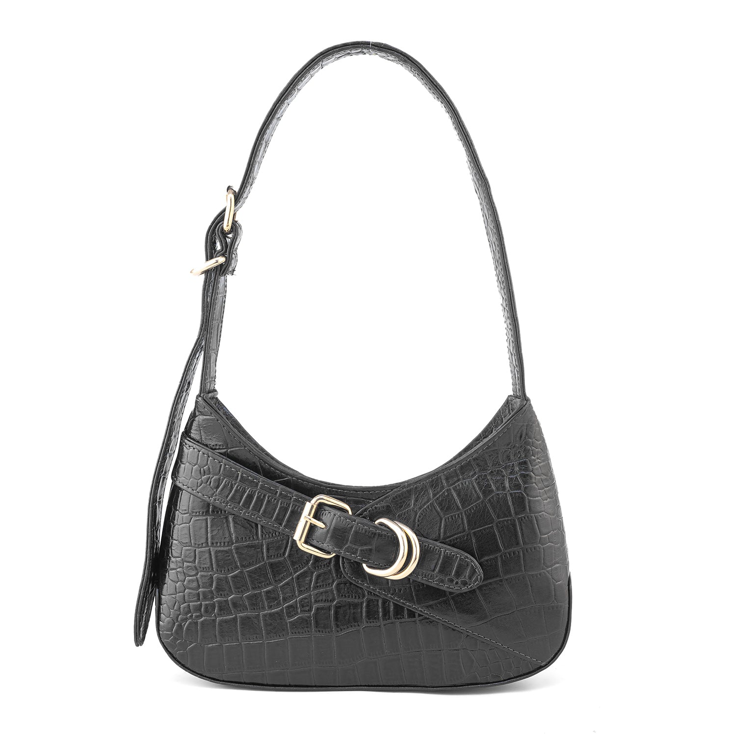 Goatter Genuine Leather  Croco Texture Handbag for Women | Elegant Shoulder Purse with Adjustable Handle