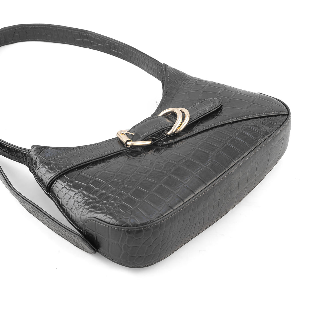 Goatter Genuine Leather  Croco Texture Handbag for Women | Elegant Shoulder Purse with Adjustable Handle