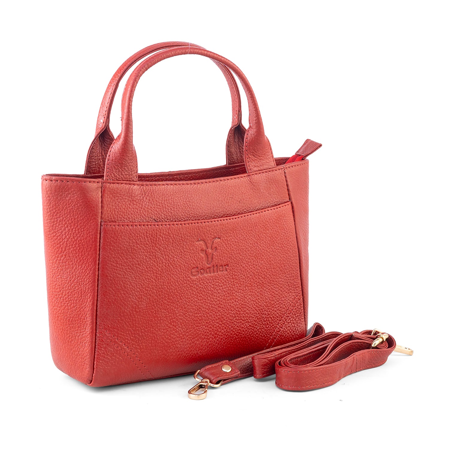 Goatter Women’s Genuine Leather Tote Handbag with Adjustable Sling Strap