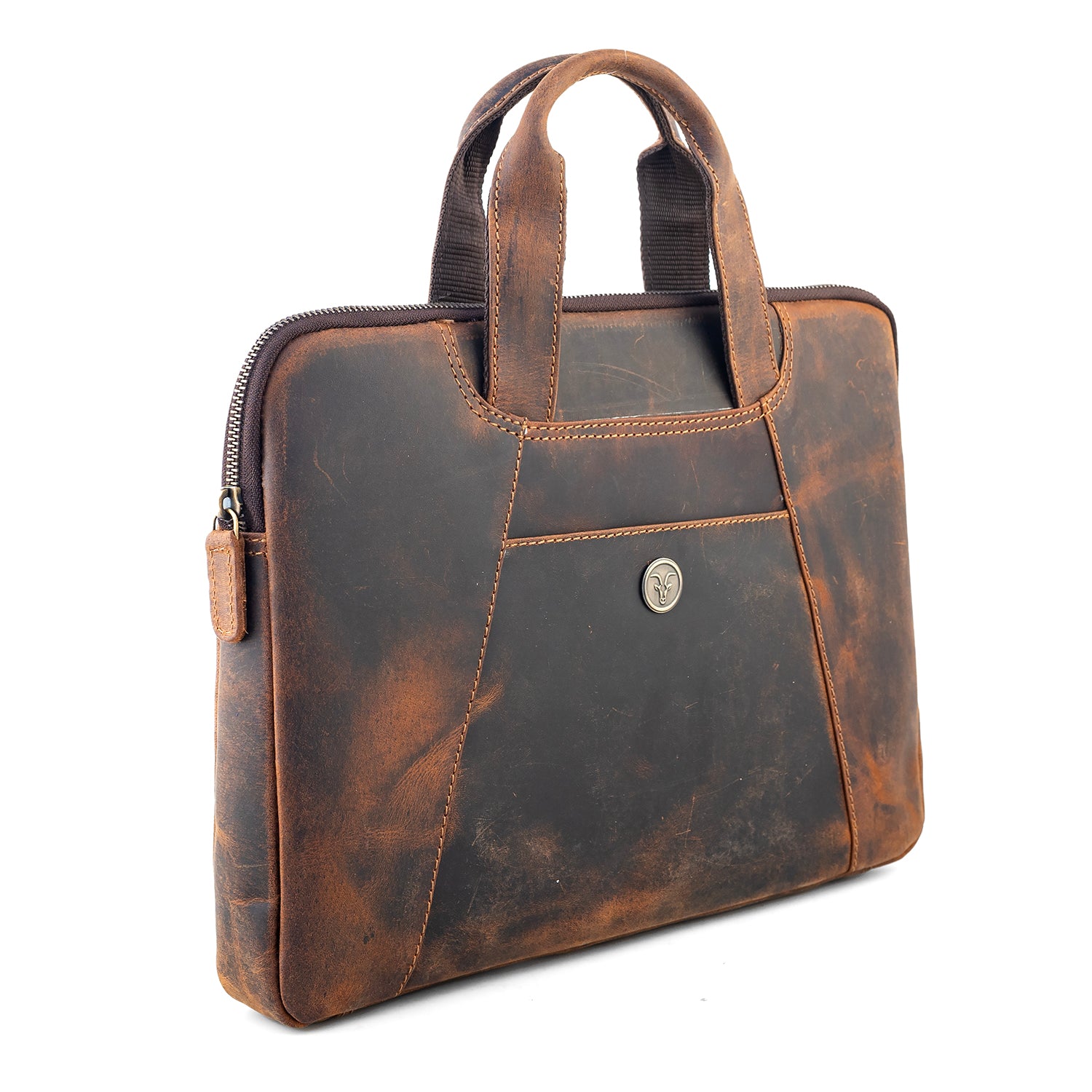 Goatter Hunter Leather 13" Inch Mackbook/Laptop Sleeve Bag /Office Bag For Men