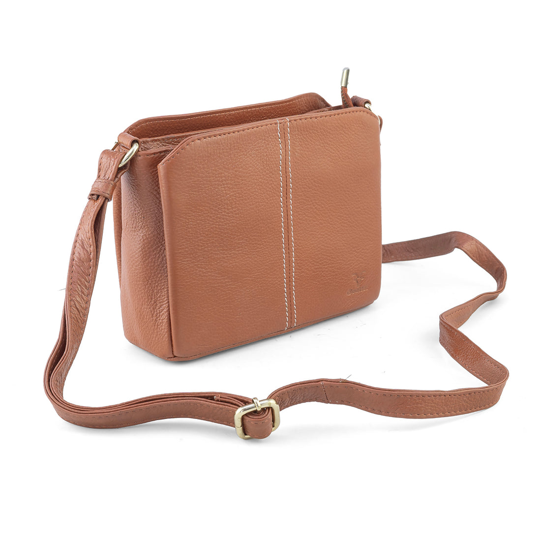 Goatter Genuine Leather Structured Sling Bag | Elegant Square Crossbody Bag for Daily Use