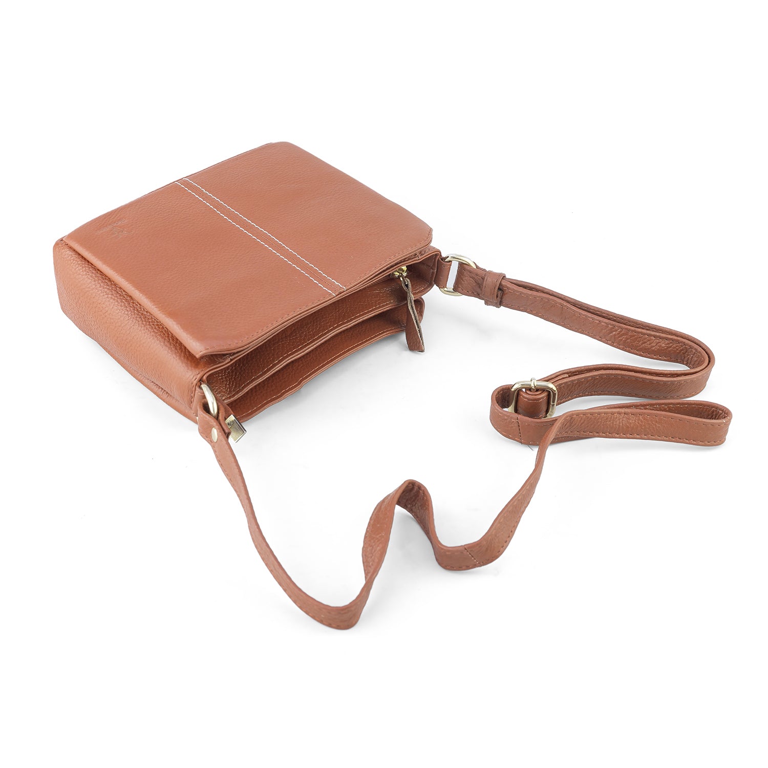 Goatter Genuine Leather Structured Sling Bag | Elegant Square Crossbody Bag for Daily Use