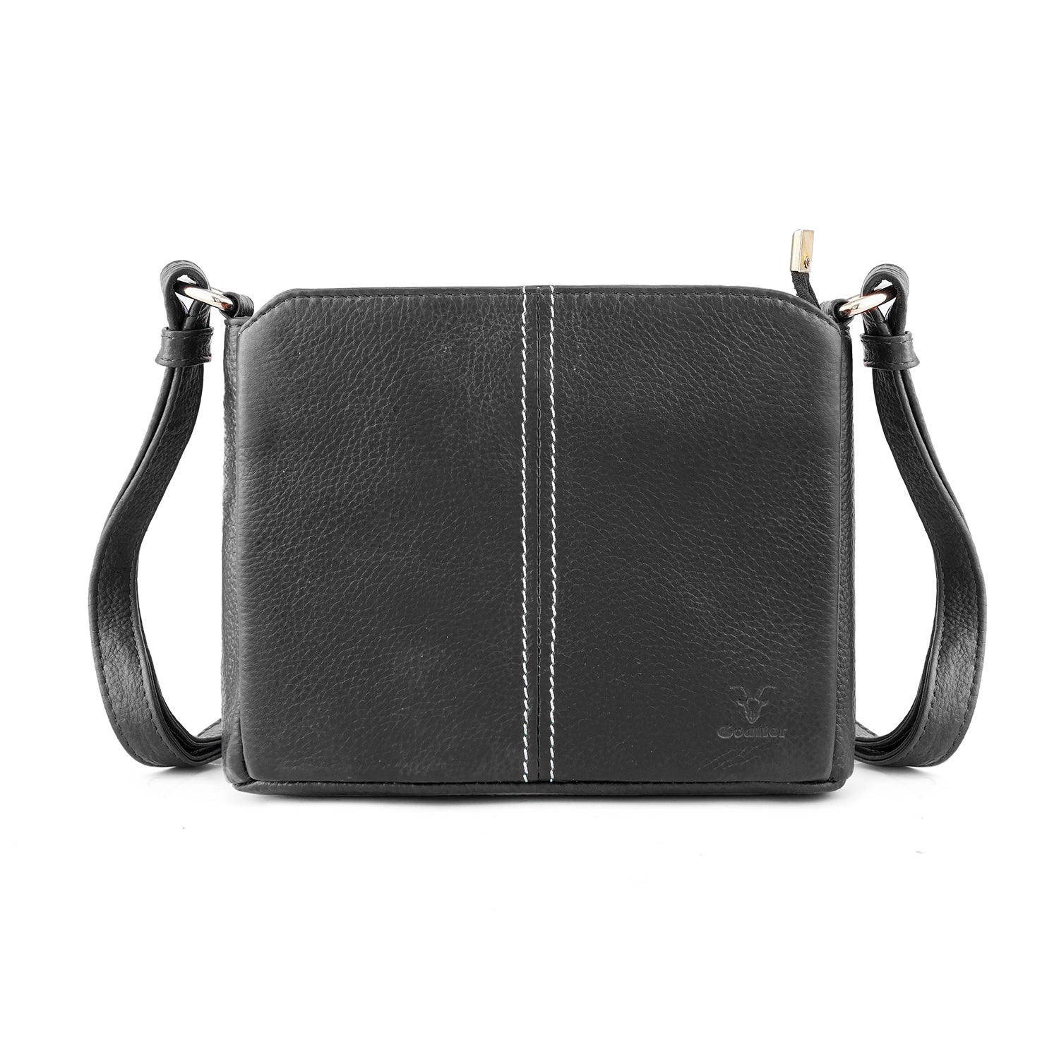 Goatter Genuine Leather Structured Sling Bag | Elegant Square Crossbody Bag for Daily Use