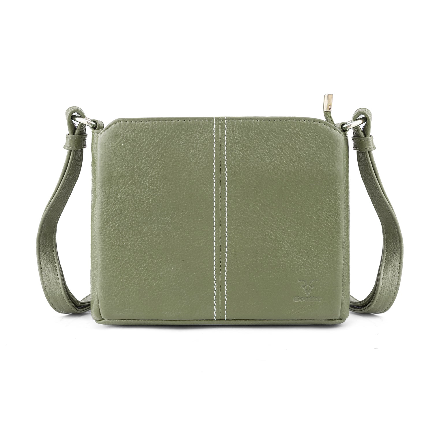 Goatter Genuine Leather Structured Sling Bag | Elegant Square Crossbody Bag for Daily Use