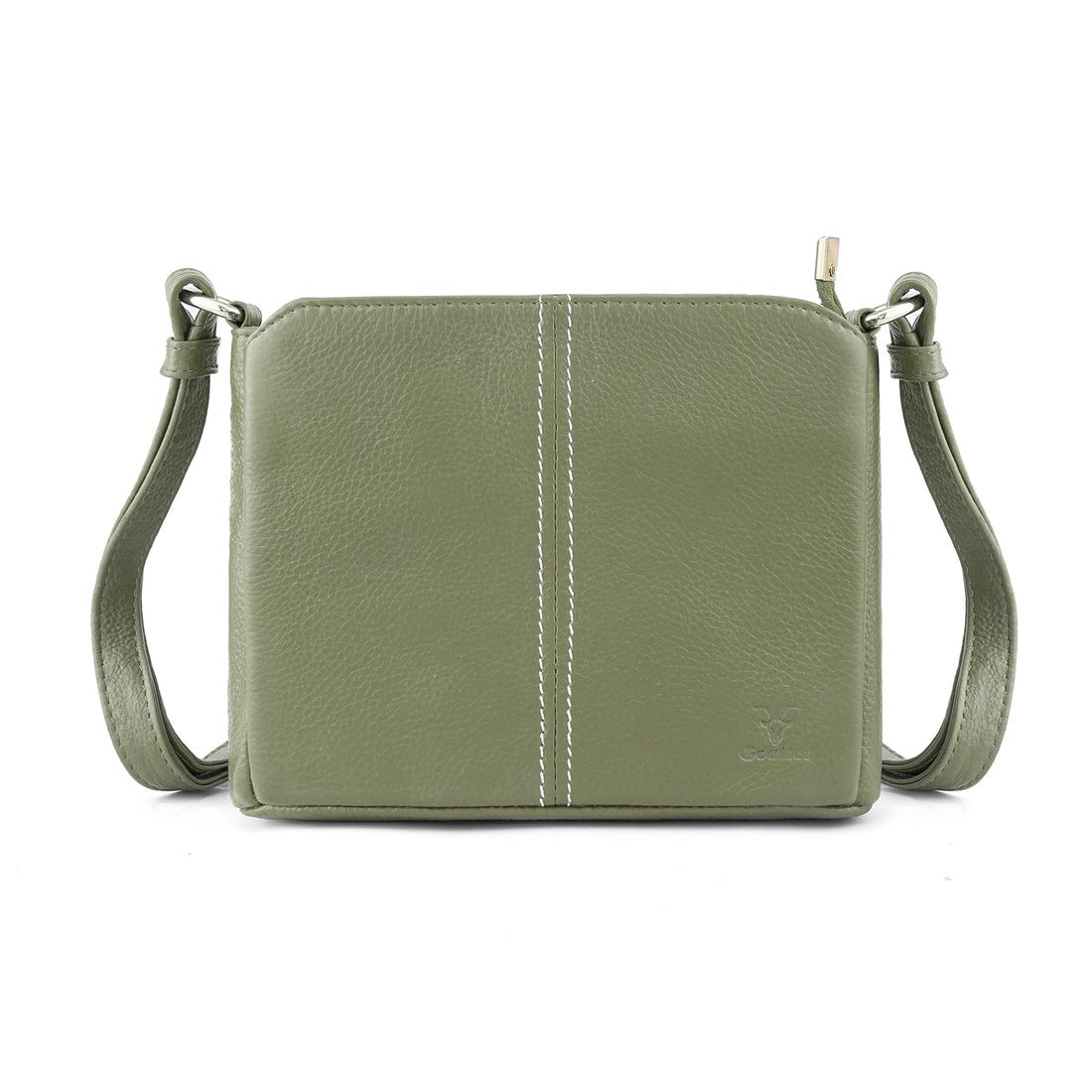 Goatter Genuine Leather Structured Sling Bag | Elegant Square Crossbody Bag for Daily Use