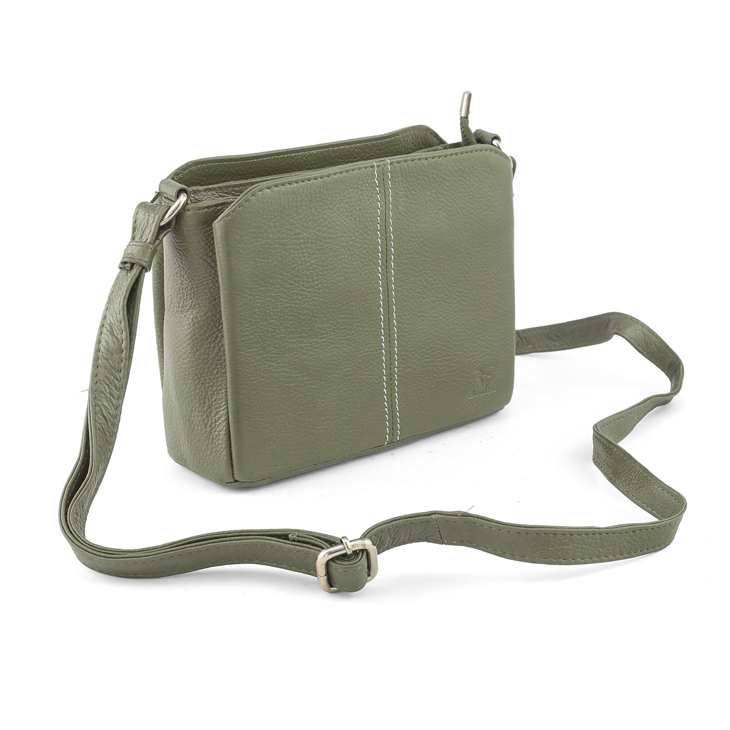 Goatter Genuine Leather Structured Sling Bag | Elegant Square Crossbody Bag for Daily Use