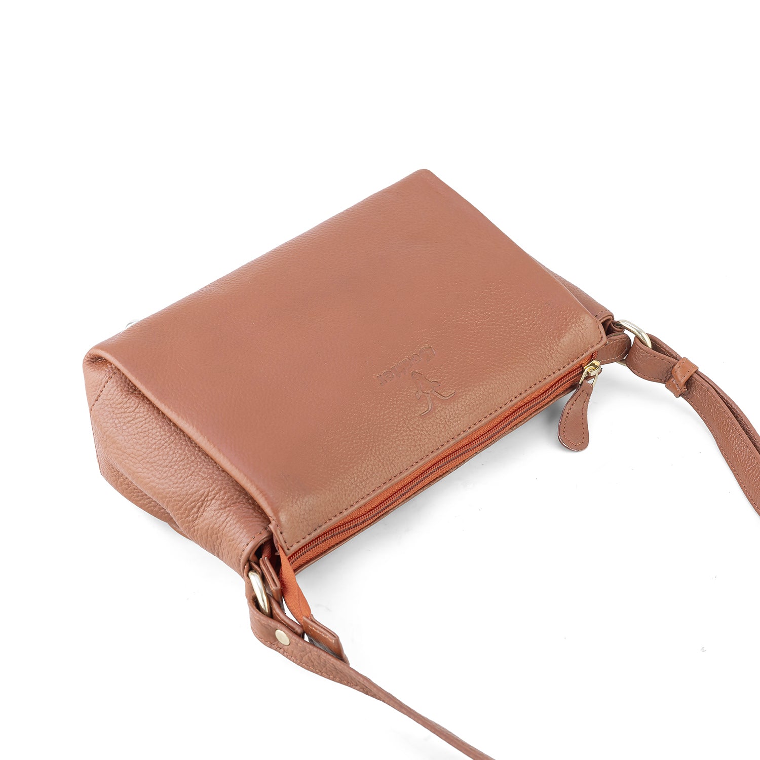 Goatter Genuine Leather Slim Rectangular Sling Bag for Women | Elegant Crossbody Purse | Multi Compartment Bag