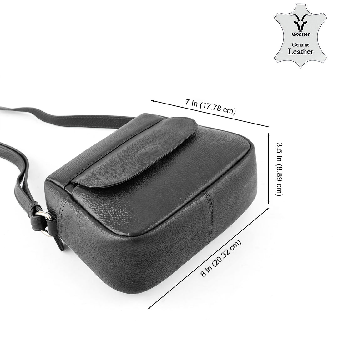 Goatter Genuine Leather Structured Crescent Sling Bag for Women | Premium Half-Moon Crossbody Bag | Compact Everyday Shoulder Purse