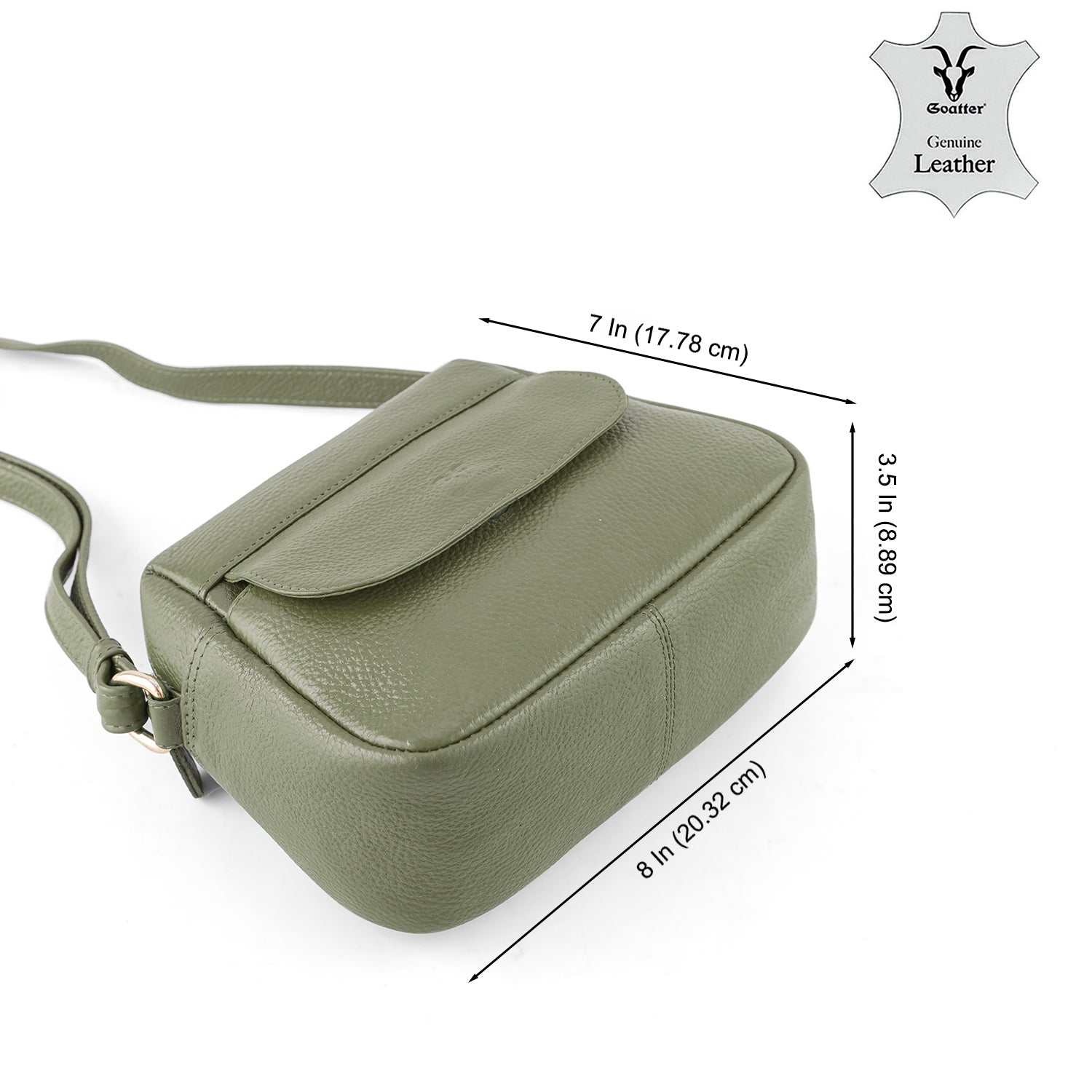 Goatter Genuine Leather Structured Crescent Sling Bag for Women | Premium Half-Moon Crossbody Bag | Compact Everyday Shoulder Purse