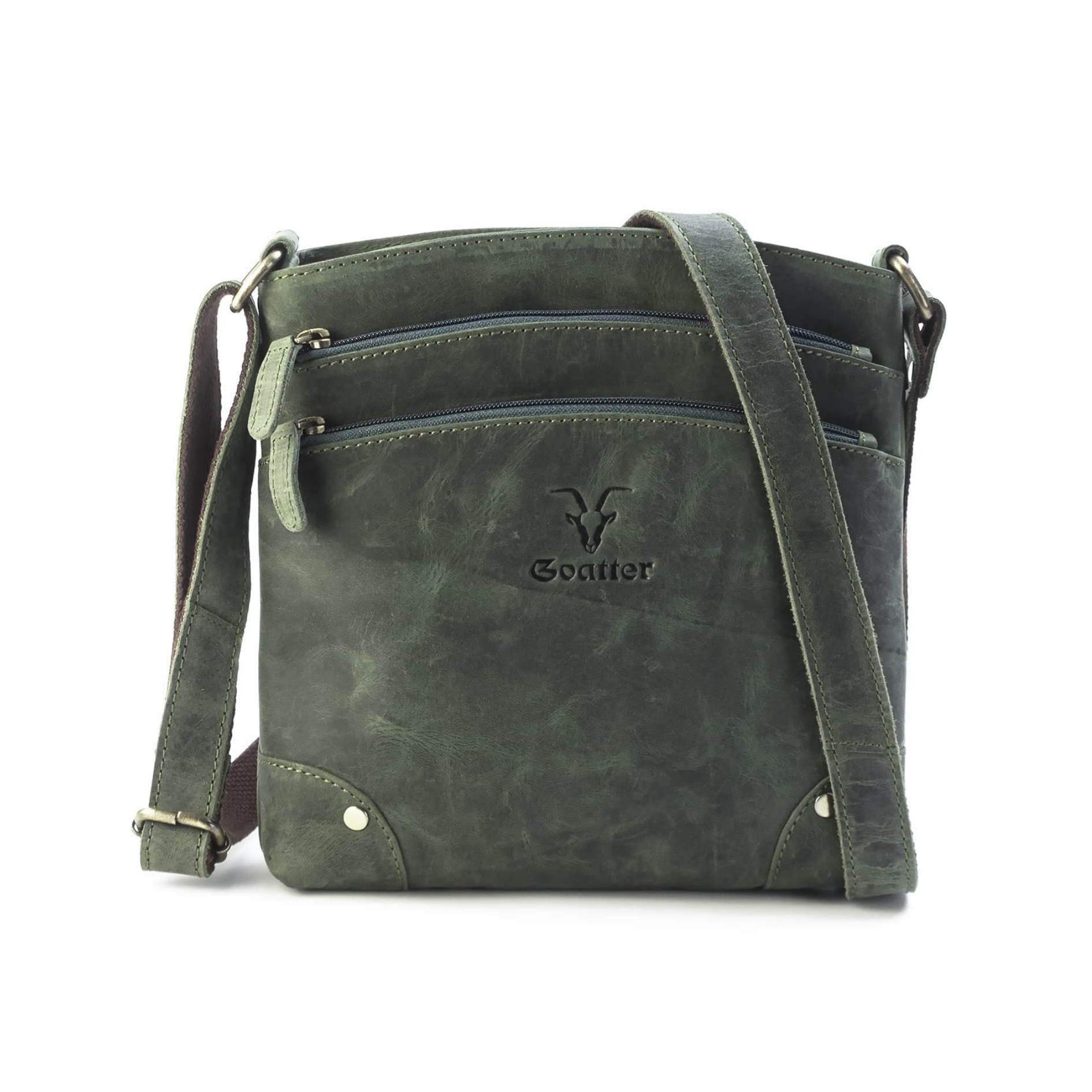 Goatter Hunter Leather 9.5″ Inch Sling Cross-BodyBag for Girls And Women