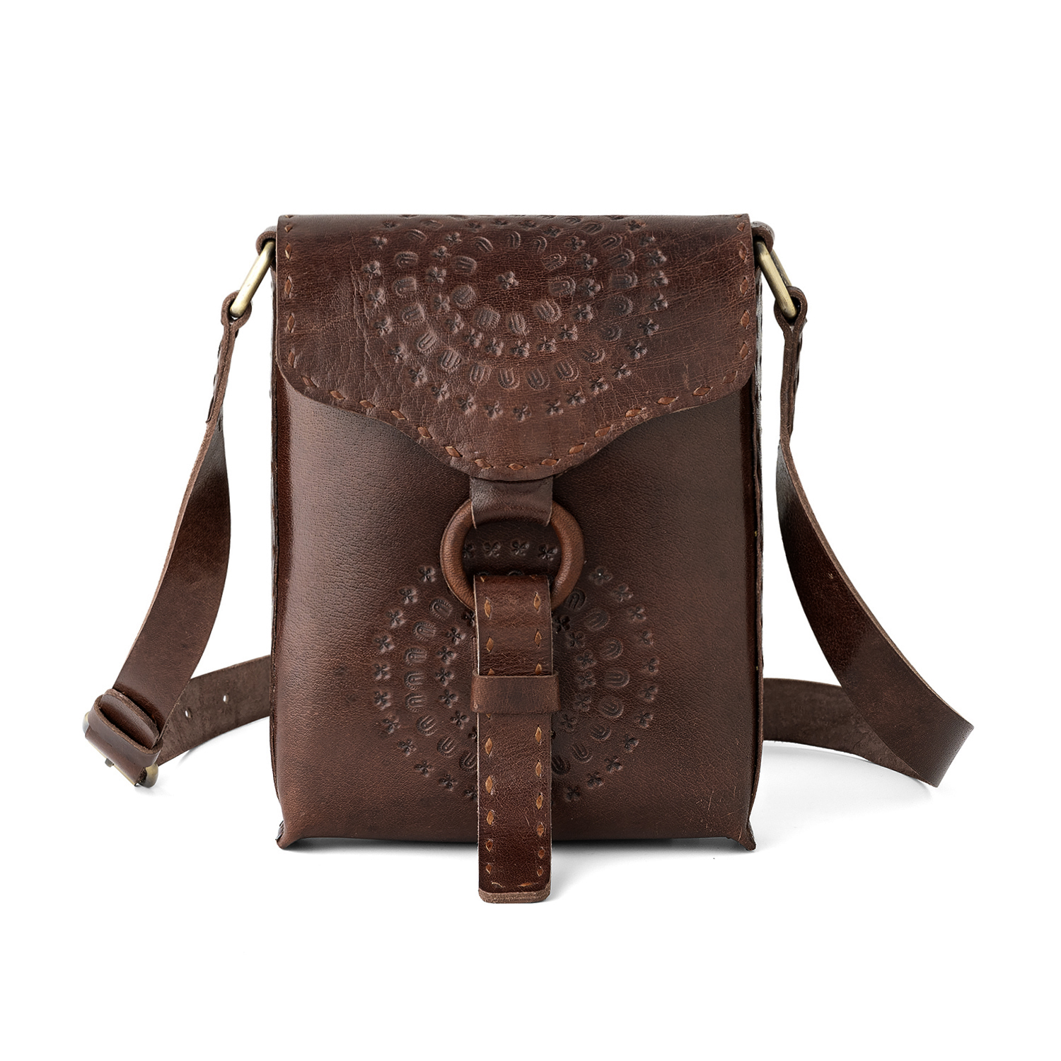 Luxury Women Retro Genuine Leather Embossed Craft Flower Handbag Shoulder  Crossbody Bag | Wish